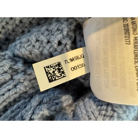 American Eagle Blue Knit Henley Sweater Women’s Medium Button Front Long Sleeve - Picture 7 of 10